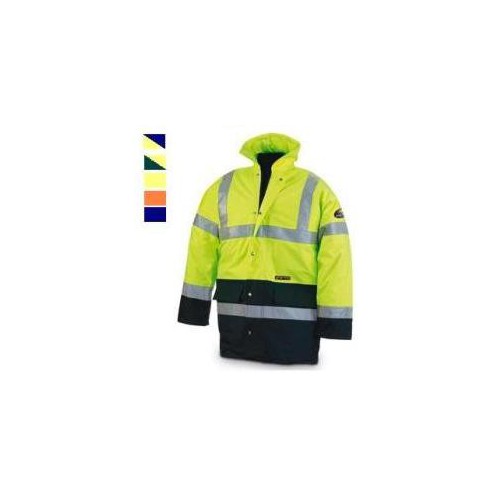 High visibility parka wellow/blue