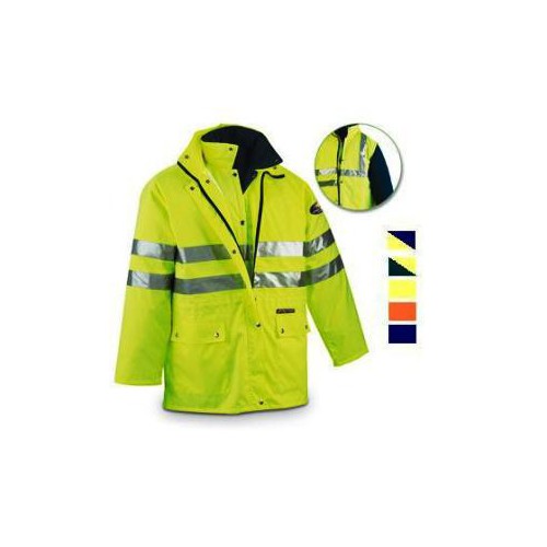 High visibility parka yellow
