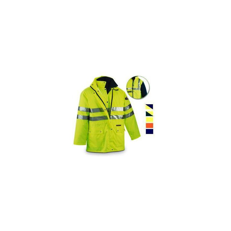High visibility parka yellow