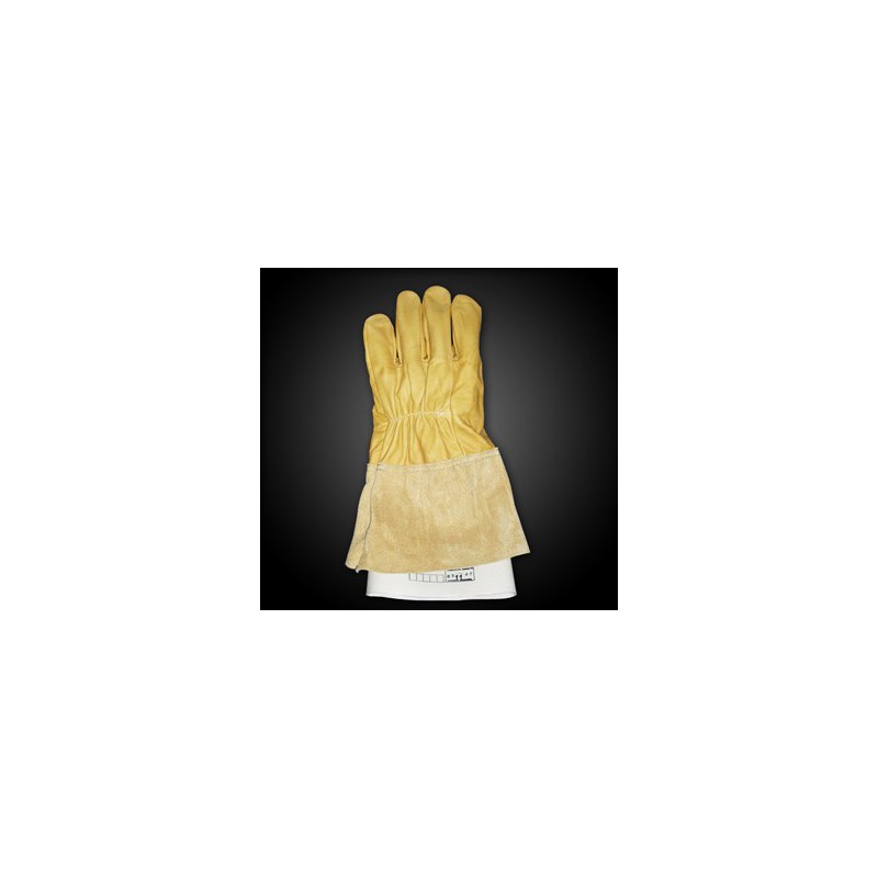 Leather glove cover of dieléctrico