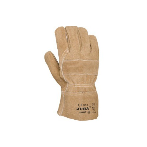 Natural split leather glove