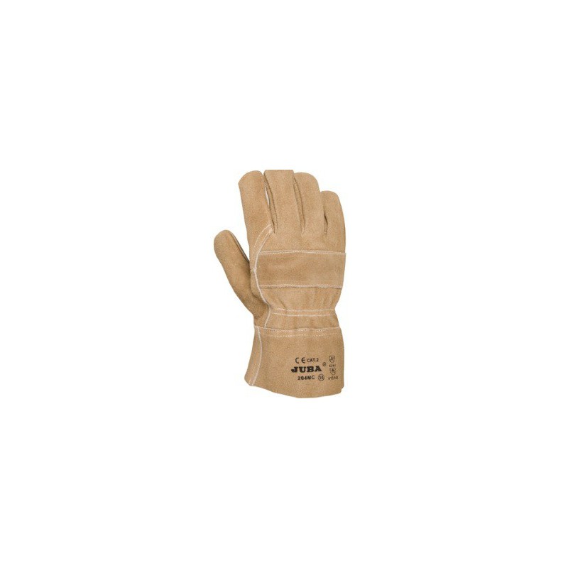 Natural split leather glove