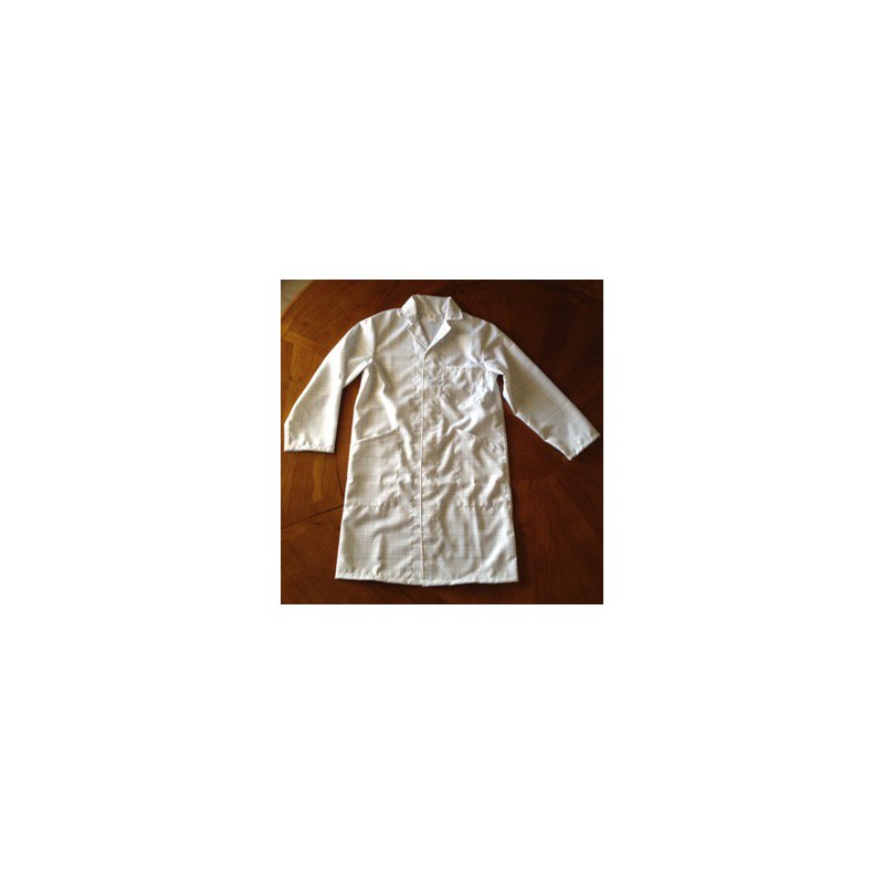 Bata antiestática poliéster/carbono blanca 520