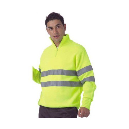 High visibility sweater zipper tall yellow