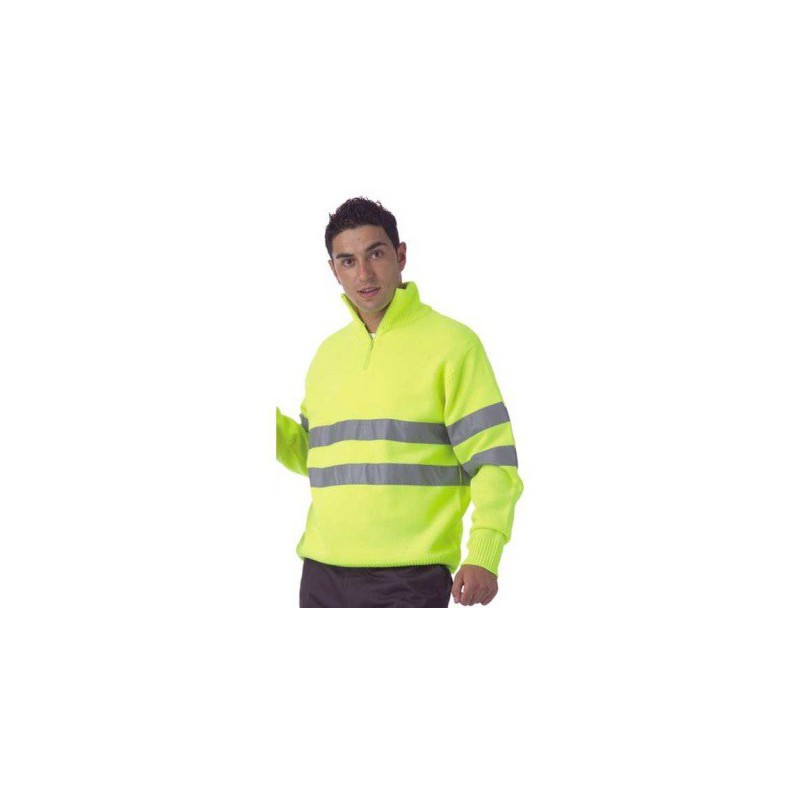 Reflectante jersey cremallera amarillo