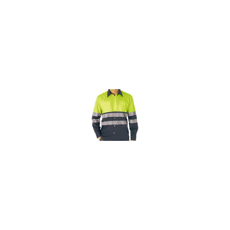 Reflectante camisa azul marino amarillo flúor M/L